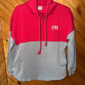 PINK COWL neck letterman’s sweatshirt XS